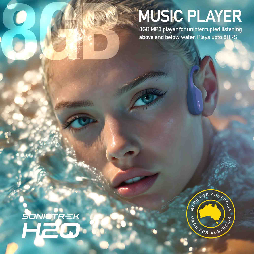 Sonictrek H2O Wireless Earbuds For Swimmers With Inbuilt Music Player